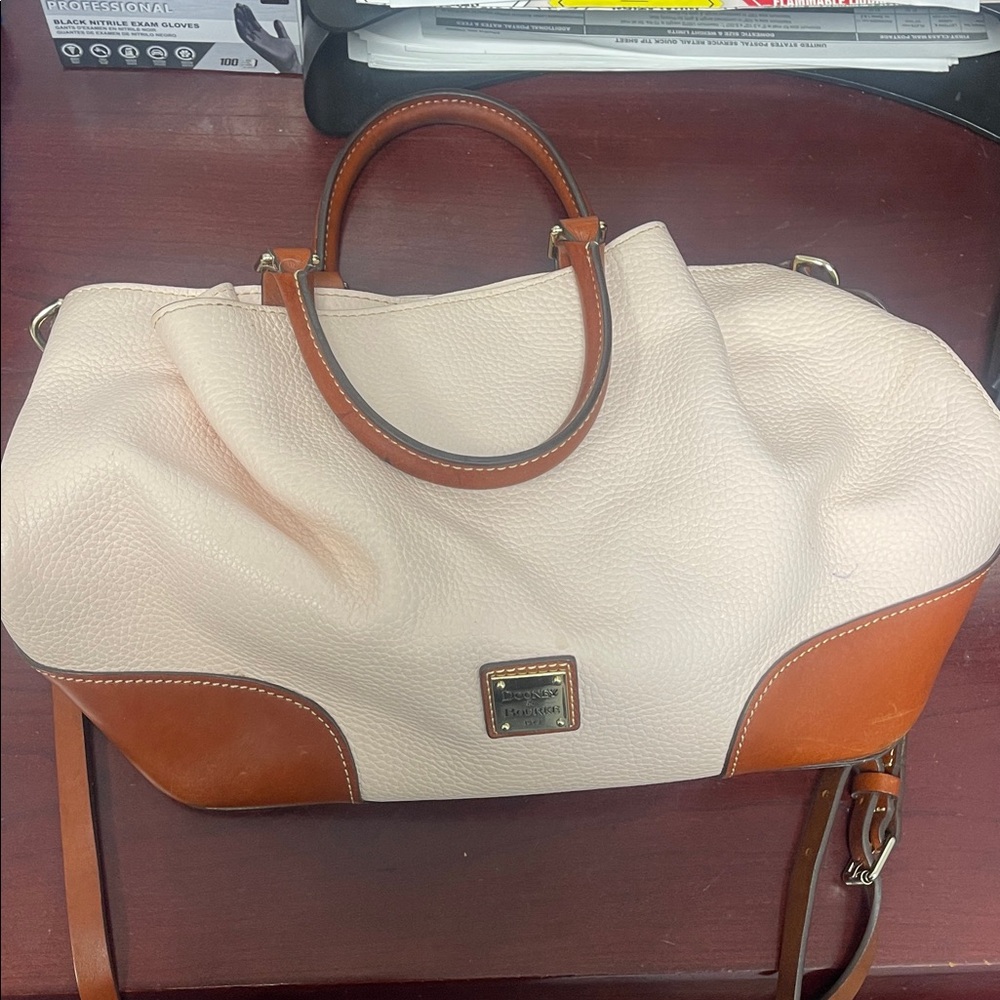Dooney & Bourke Cream and Tan Satchel